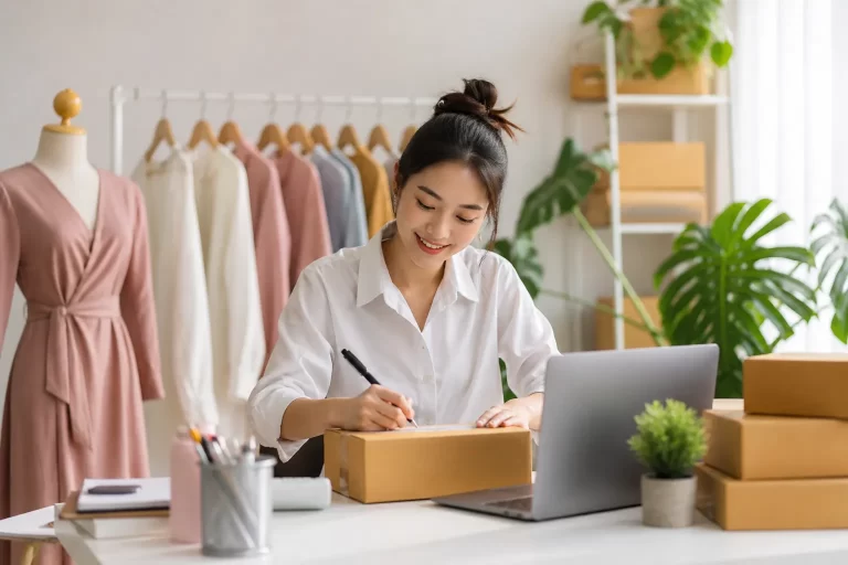 Home Een inspirerende vrouw runt haar eigen creatieve bedrijf vanuit een stijlvolle thuiswerkplek.